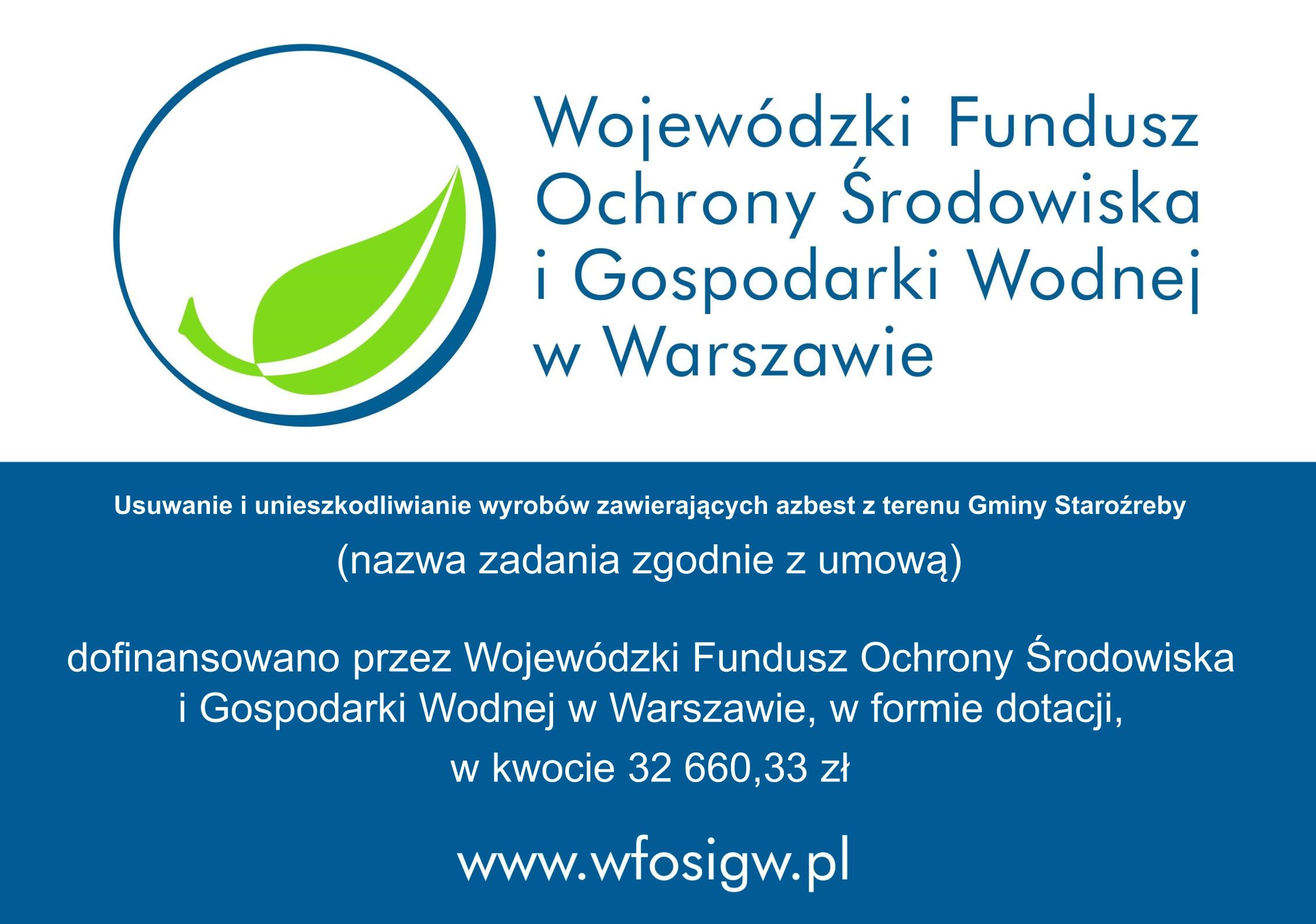 Usuwanie i unieszkodliwianie wyrobów zawierających azbest z terenu Gminy Staroźreby