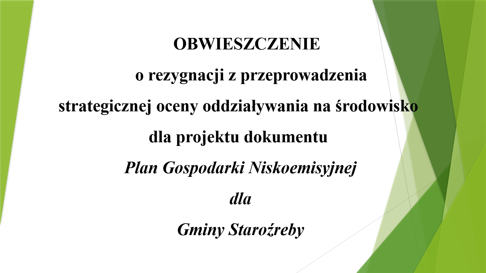 Plan Gospodarki Niskoemisyjnej dla Gminy Staroźreby