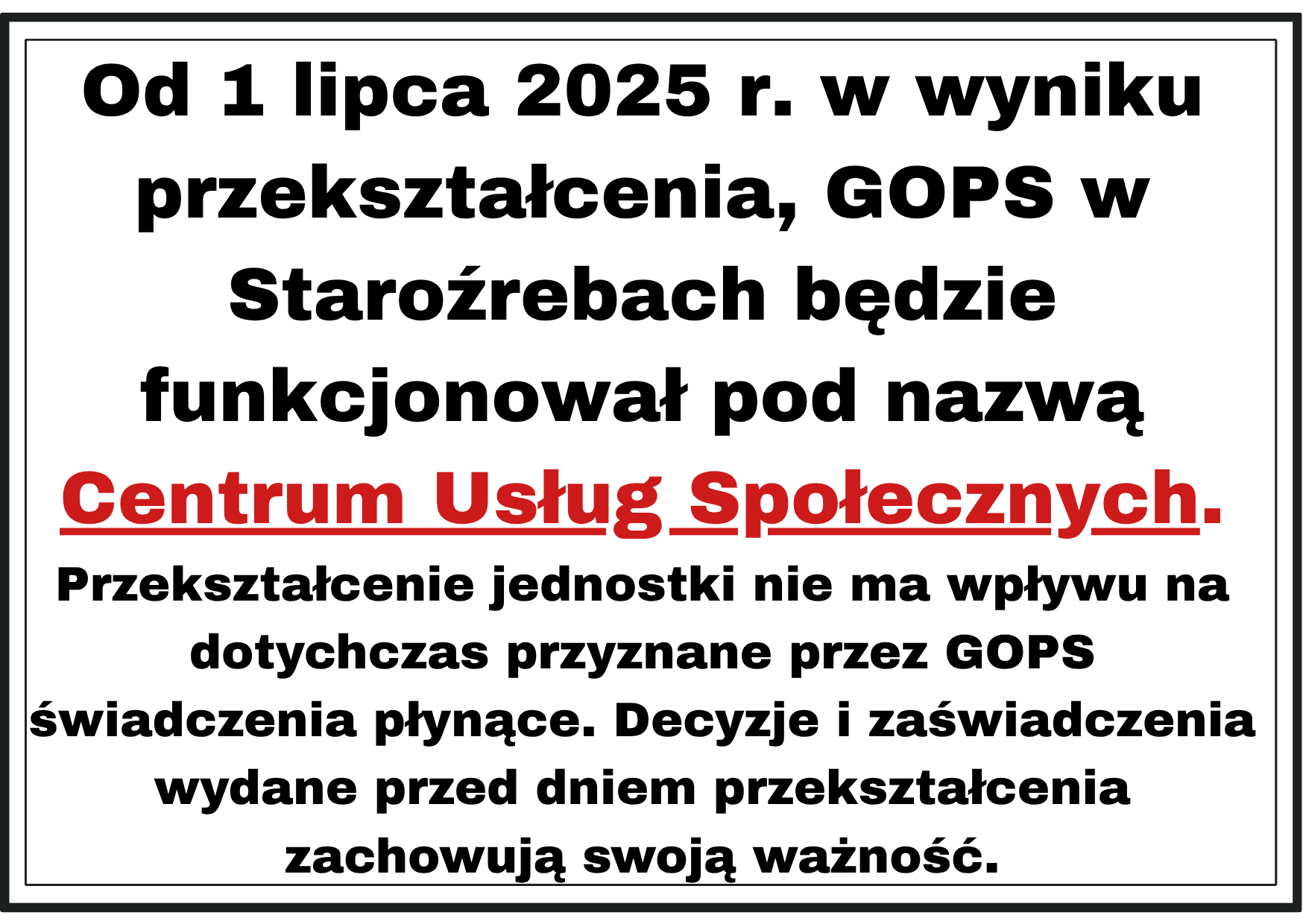 Centrum Usług Społecznych - Staroźreby